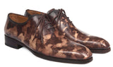 Paul Parkman Men's Hand-Painted Wholecut Oxfords in Brown Camouflage