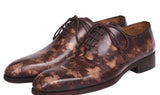 Paul Parkman Men's Hand-Painted Wholecut Oxfords in Brown Camouflage