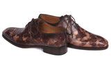 Paul Parkman Men's Hand-Painted Wholecut Oxfords in Brown Camouflage
