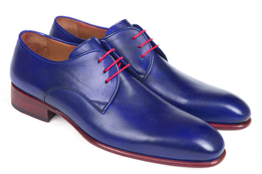 Paul Parkman Men's Hand-Painted Derby Shoes in Blue