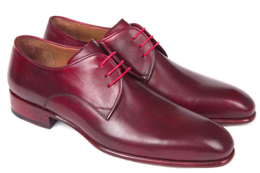 Paul Parkman Men's Hand-Painted Derby Shoes in Burgundy