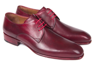 Paul Parkman Men's Hand-Painted Derby Shoes in Burgundy
