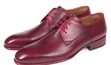 Paul Parkman Men's Hand-Painted Derby Shoes in Burgundy