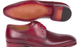 Paul Parkman Men's Hand-Painted Derby Shoes in Burgundy