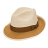 Dobbs Highbrow Woven Hemp Fedora Hat in Natural / Cognac #color_ Natural / Cognac