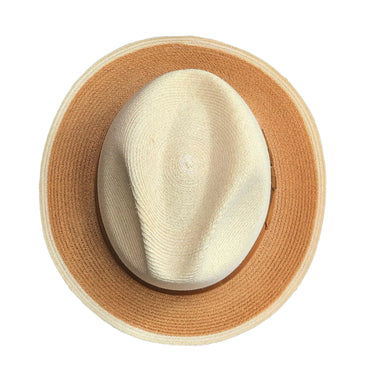 Dobbs Highbrow Woven Hemp Fedora Hat in Natural / Cognac