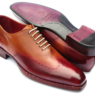 Paul Parkman Goodyear Welted Wingtip Oxfords in Bordeaux & Camel in #color_