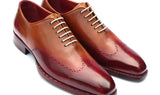 Paul Parkman Goodyear Welted Wingtip Oxfords in Bordeaux & Camel