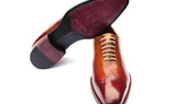 Paul Parkman Goodyear Welted Wingtip Oxfords in Bordeaux & Camel