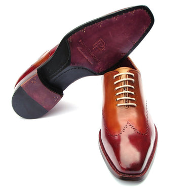 Paul Parkman Goodyear Welted Wingtip Oxfords in Bordeaux & Camel in #color_