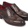 Paul Parkman Men's Hand-Painted Leather Wingtip Oxfords in Brown in #color_