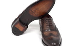 Paul Parkman Men's Hand-Painted Leather Wingtip Oxfords in Brown