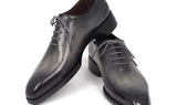 Paul Parkman Hand-Painted Leather Wholecut Oxfords in Gray & Black