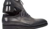 Paul Parkman Hand-Painted Leather Wholecut Oxfords in Gray & Black