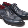 Paul Parkman Men's Hand-Painted Leather Wingtip Brogues in Blue