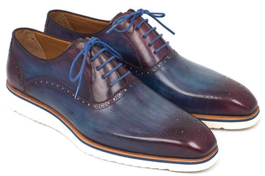 Paul Parkman Men's Smart Casual Oxford Shoes in Blue & Purple