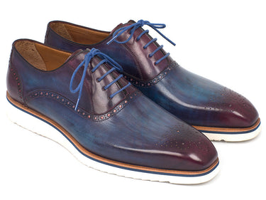 Paul Parkman Men's Smart Casual Oxford Shoes in Blue & Purple