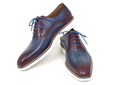 Paul Parkman Men's Smart Casual Oxford Shoes in Blue & Purple