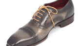 Paul Parkman Men's Hand-Painted Leather Captoe Oxfords in Gray