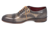 Paul Parkman Men's Hand-Painted Leather Captoe Oxfords in Gray
