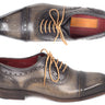 Paul Parkman Men's Hand-Painted Leather Captoe Oxfords in Gray