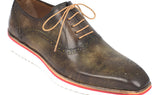 Paul Parkman Men's Smart Casual Oxford Shoes in Army Green