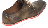 Paul Parkman Men's Smart Casual Oxford Shoes in Army Green