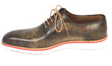 Paul Parkman Men's Smart Casual Oxford Shoes in Army Green
