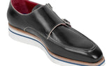 Paul Parkman Men's Smart Casual Monkstrap Leather Shoes in Black