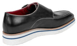 Paul Parkman Men's Smart Casual Monkstrap Leather Shoes in Black