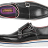 Paul Parkman Men's Smart Casual Monkstrap Leather Shoes in Black