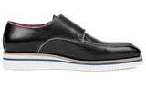 Paul Parkman Men's Smart Casual Monkstrap Leather Shoes in Black