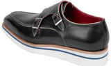 Paul Parkman Men's Smart Casual Monkstrap Leather Shoes in Black