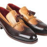 Paul Parkman Kiltie Tassel Loafers in Beige & Brown