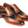 Paul Parkman Brown Leather & Suede Wingtip Oxfords in Brown & Navy