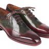 Paul Parkman Men's Wingtip Leather Oxfords in Bordeaux & Green
