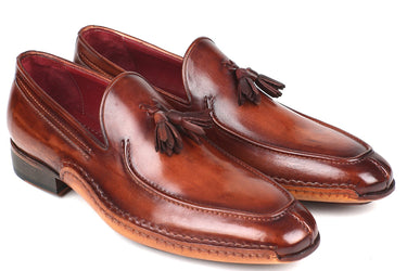 Paul Parkman Hand-Sewn Tassel Loafers in Brown