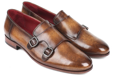 Paul Parkman Men's Double Monkstraps in Olive