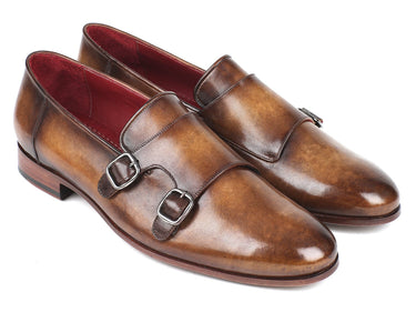 Paul Parkman Men's Double Monkstraps in Olive