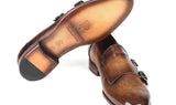 Paul Parkman Men's Double Monkstraps in Olive