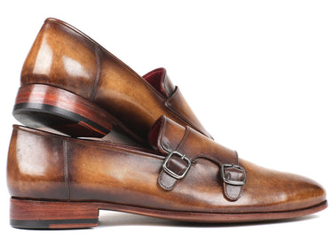 Paul Parkman Men's Double Monkstraps in Olive