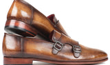 Paul Parkman Men's Double Monkstraps in Olive