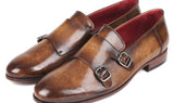 Paul Parkman Men's Double Monkstraps in Olive