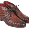 Paul Parkman Men's Woven Leather Chukka Boots in Brown in #color_