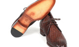 Paul Parkman Men's Woven Leather Chukka Boots in Brown