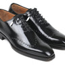 Paul Parkman Polished Leather Goodyear Welted Wingtip Oxfords in Black