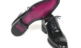 Paul Parkman Polished Leather Goodyear Welted Wingtip Oxfords in Black