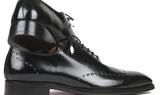 Paul Parkman Polished Leather Goodyear Welted Wingtip Oxfords in Black