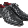Paul Parkman Men's Woven Leather Oxfords in Black