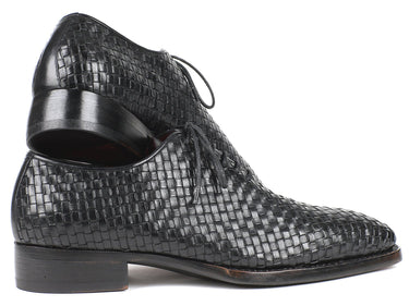 Paul Parkman Men's Woven Leather Oxfords in Black
